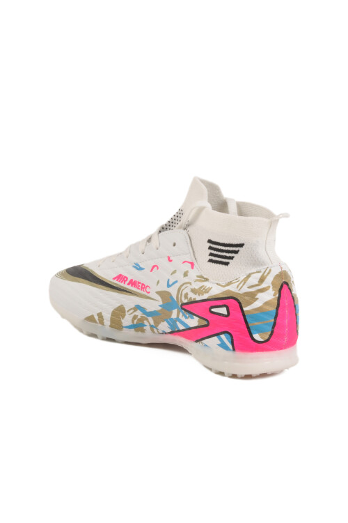 Beyaz Fuşya Erkek Halı Saha Ayakkabısı Merc WJ-502 M