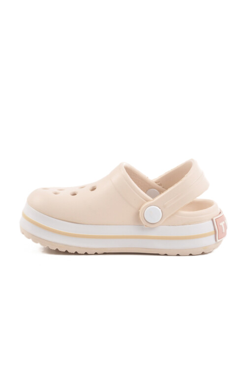 AyakmodEkru Eva Hafif Unisex Çocuk Sabo Terlik 214 P