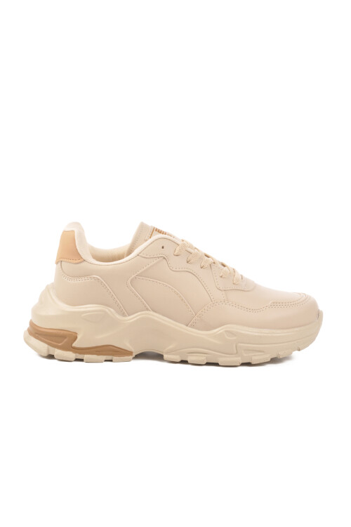 Ecru Skin Lace-Up Womens Sneakers 159 G