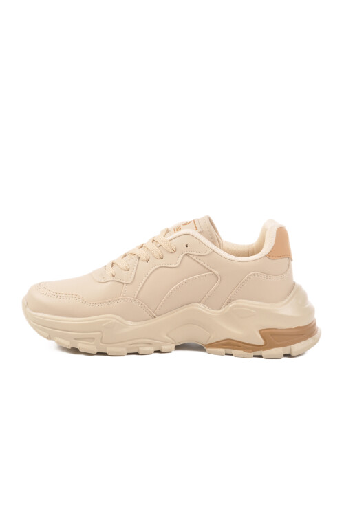 Ecru Skin Lace-Up Womens Sneakers 159 G