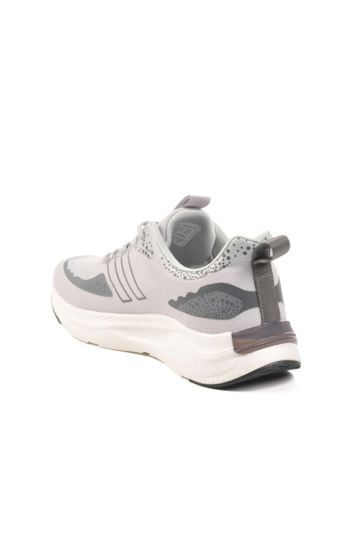 Gray Lightweight Flexible Lace-Up Mens Sneakers PCI-11067 M