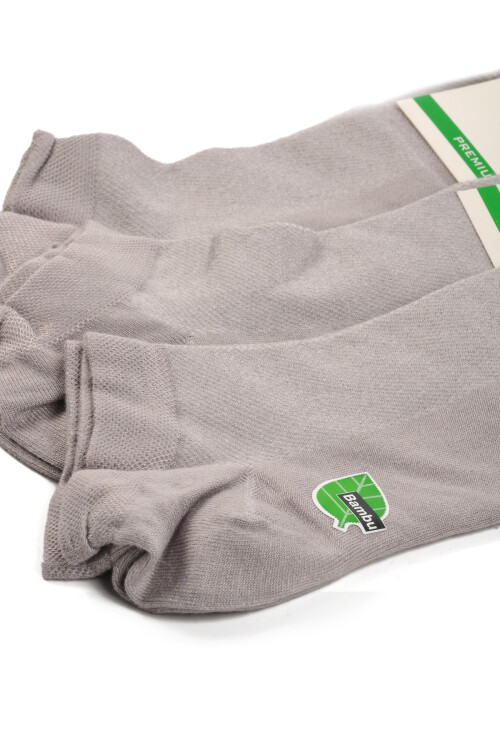 AyakmodGray Bamboo Unisex 3-Pack Ankle Socks 24K004