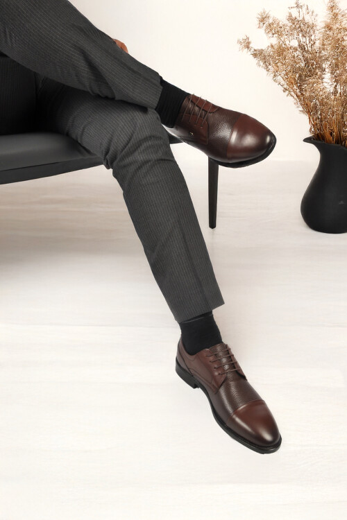 Brown Genuine Leather Mens Classic Shoes 1612200 M