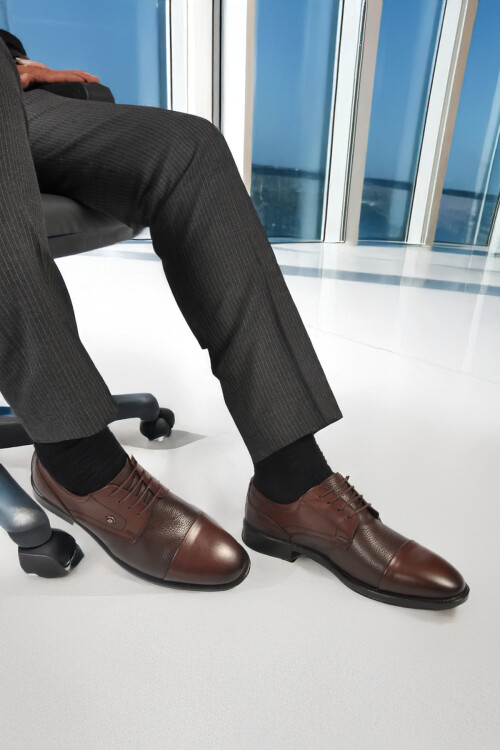 Brown Genuine Leather Mens Classic Shoes 1612200 M