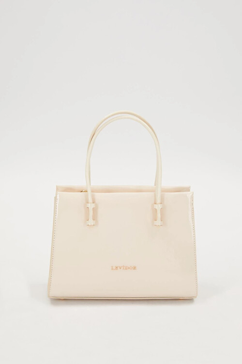 LevidorCream Patent Leather Women's Hand and Shoulder Bag 930156