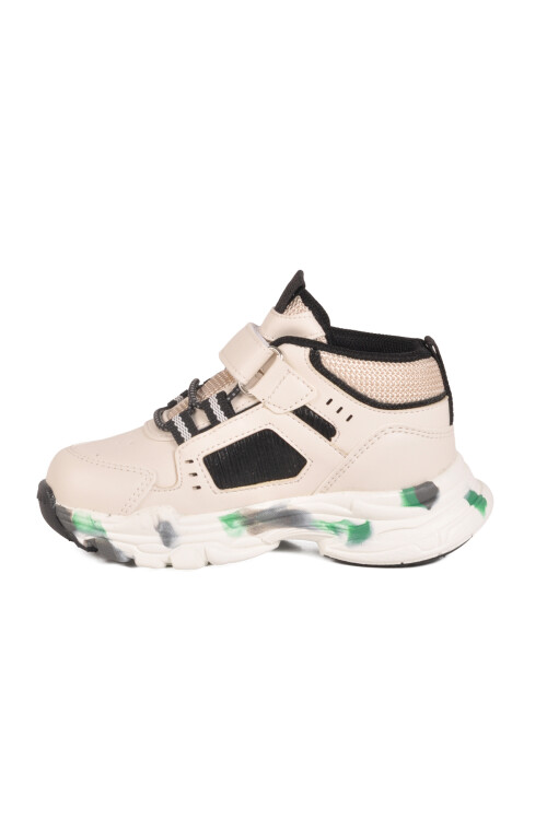 Cream Velcro Lightweight Unisex Baby Sneakers 2063 B