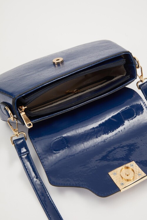 حقيبة كتف نسائية باللون الأزرق الداكن والجملي 930214