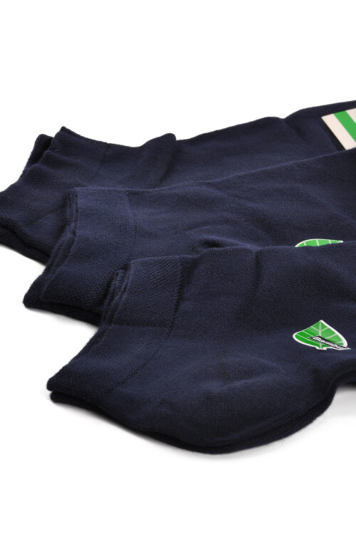Navy Blue Bamboo Unisex 3-Pack Ankle Socks 24K004