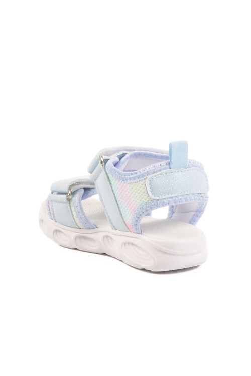 Blue Velcro Lighted Baby Girl Sandals 018129 B