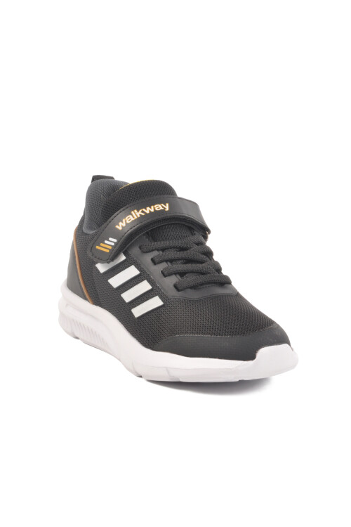 Black and White Velcro Mesh Lightweight Unisex Kids Sneakers Fav 100 F