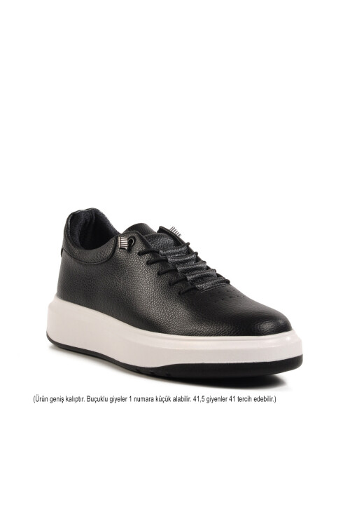 WIDE MOLD Black White Rubber Laced Mens Casual Shoes 404 M