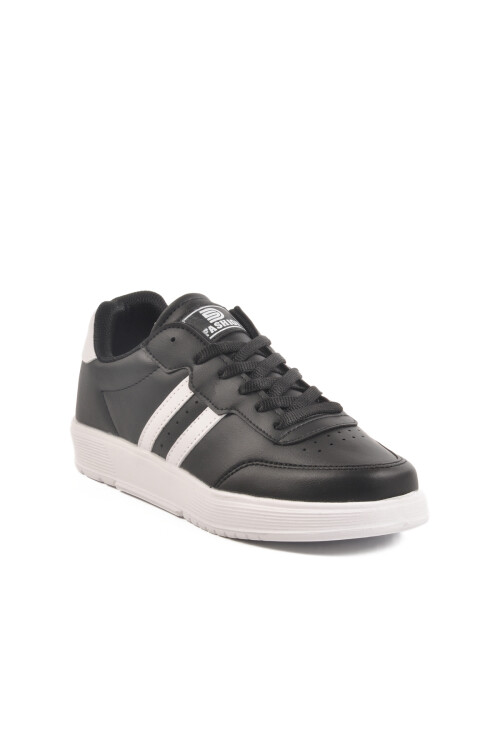 Black White Lace-Up Unisex Skin Sneakers 163 G
