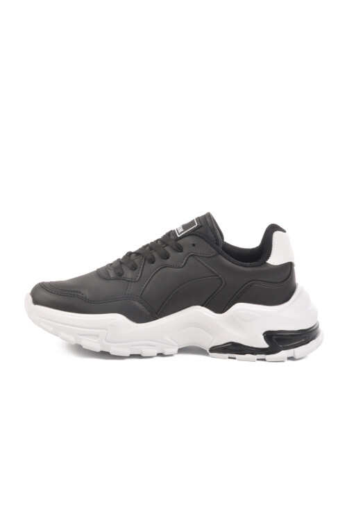 حذاء رياضي نسائي برباط من الجلد باللونين الأسود والأبيض، مقاس 159 جرام