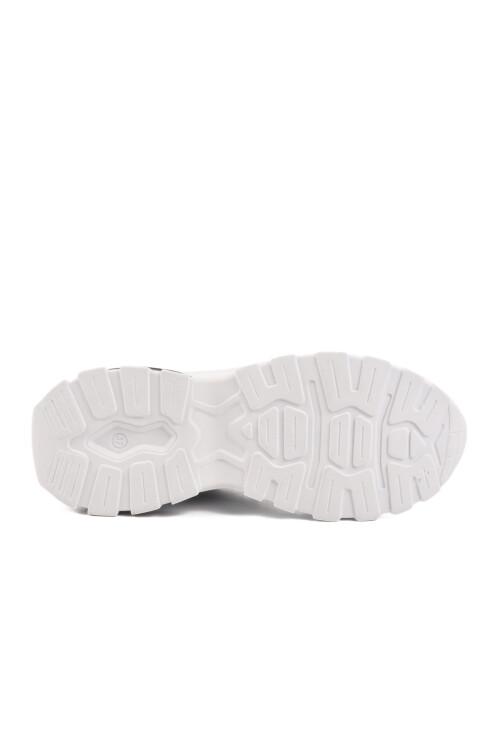 حذاء رياضي نسائي برباط من الجلد باللونين الأسود والأبيض، مقاس 159 جرام