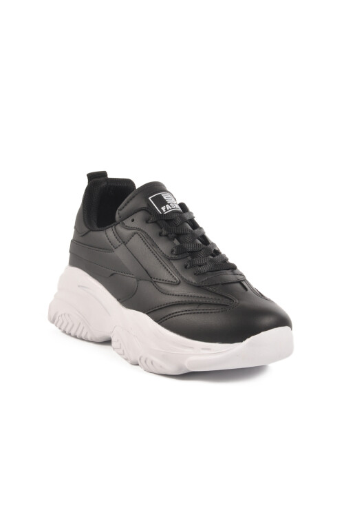 حذاء رياضي نسائي برباط باللونين الأسود والأبيض DRK171 G