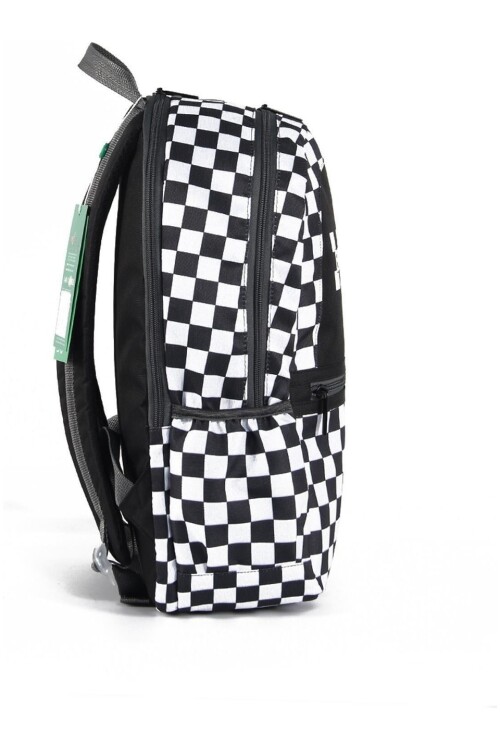 United Colors Of BenettonBlack and White Unisex School Bag 03780