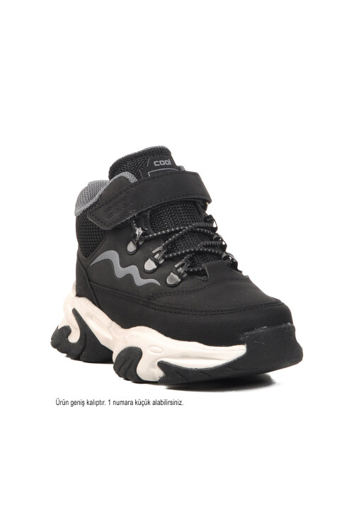 Siyah Geniş Kalıp Cırtlı Erkek Çocuk Bot Evil P