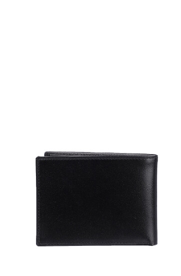 Black Genuine Leather Mens Wallet 075