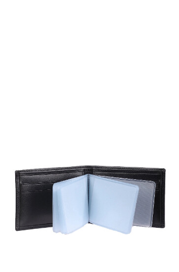 Black Genuine Leather Mens Wallet 075