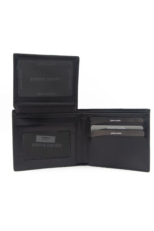Black Genuine Leather Mens Wallet 22065