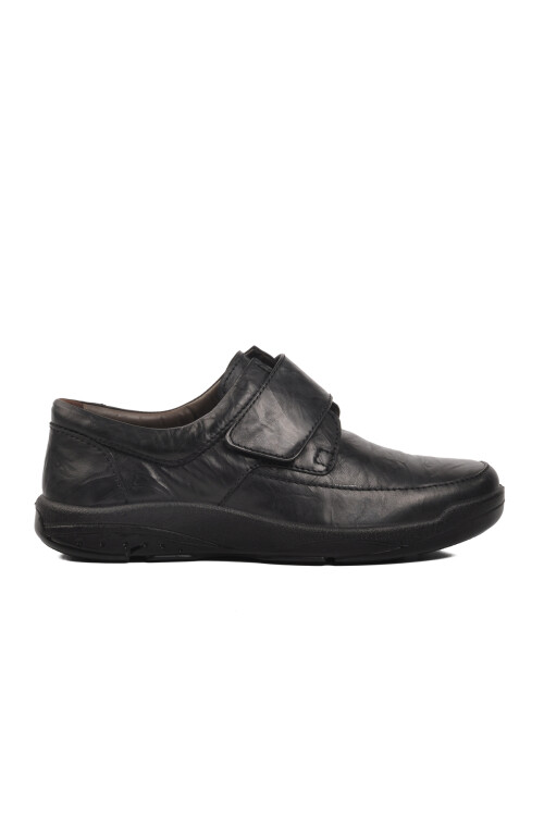 Black Genuine Leather Orthopedic Mens Casual Shoes 15000 M