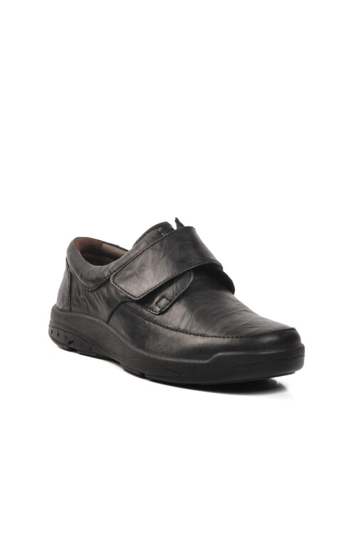 Black Genuine Leather Orthopedic Mens Casual Shoes 15000 M