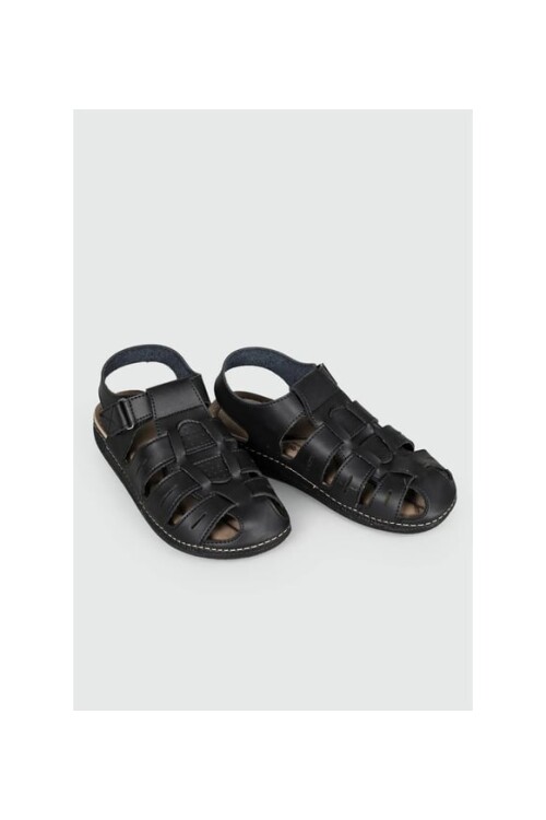 Black Velcro Mens Sandals Apella M0307 M