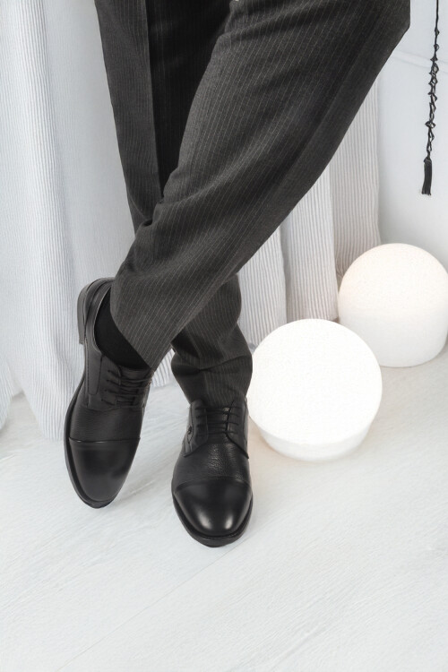 Black Genuine Leather Mens Classic Shoes 1612200 M