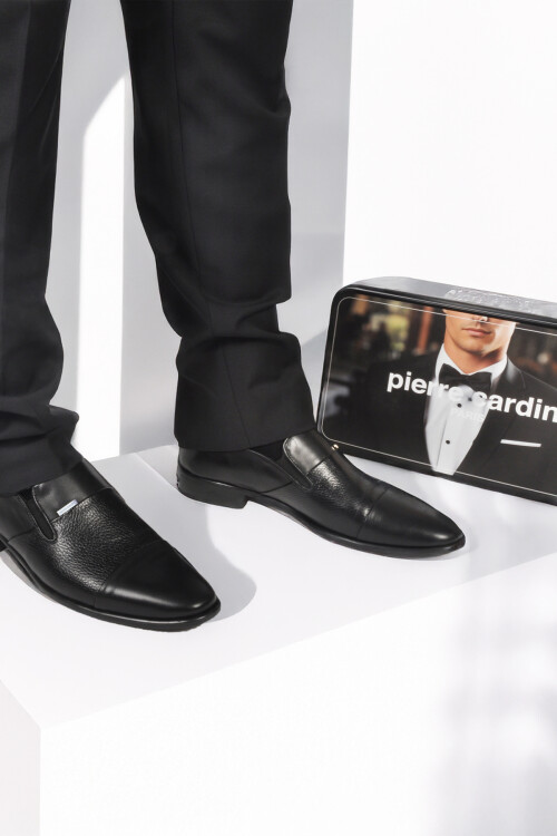 Black Genuine Leather Mens Classic Shoes 70555 M