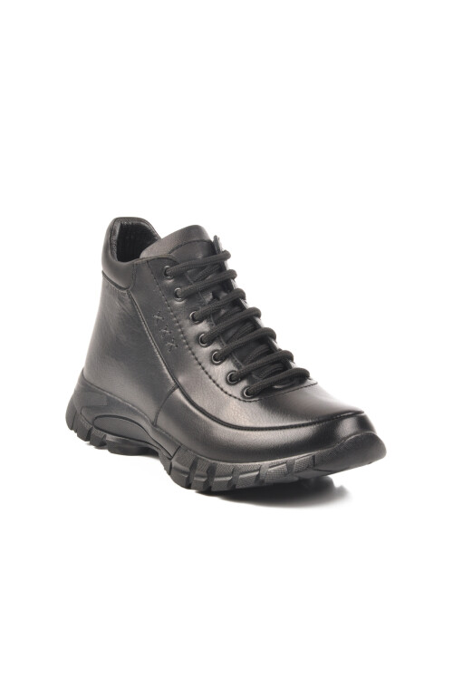 Black Genuine Leather Anatomical Womens Boots 9398 Z