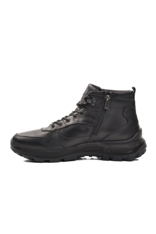 Black Genuine Leather Orthopedic Mens Boots 6239 M