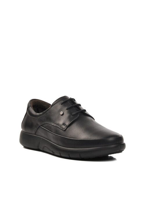 حذاء رجالي كاجوال من الجلد الطبيعي باللون الأسود مقاس 28612 M