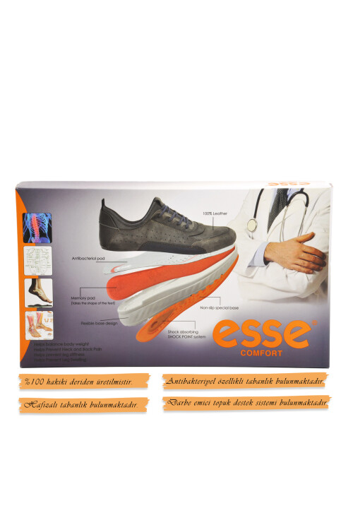 Black Genuine Leather Orthopedic Mens Casual Shoes 6207 M