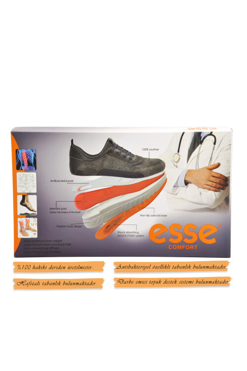 Black Genuine Leather Orthopedic Mens Casual Shoes 6280 M