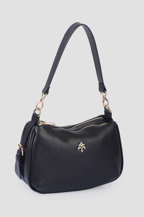 Black Womens Hand and Shoulder Bag IM546-1