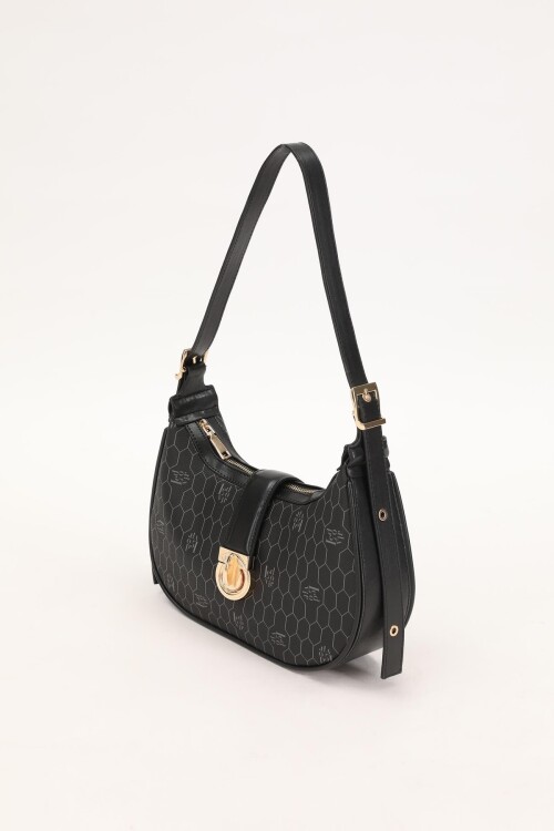 Black Womens Handbag and Shoulder Bag 930211
