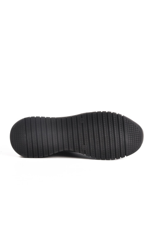 حذاء كاجوال رجالي من الجلد الطبيعي باللون الأسود 43255-1 M