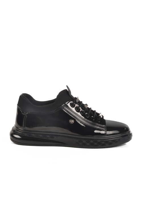 Black Patent Leather Genuine Leather Mens Sneaker 70819 M