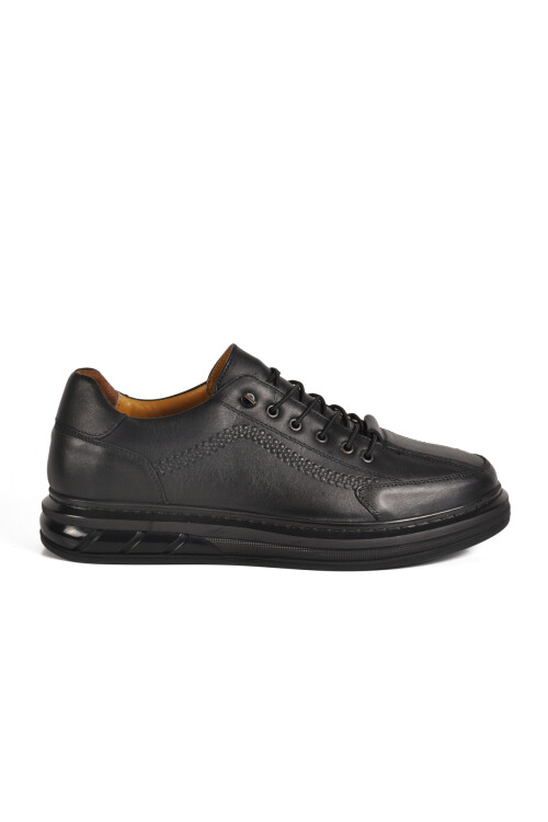 Black Yellow Orthopedic Gel Sole Genuine Leather Mens Casual Shoes 820 M