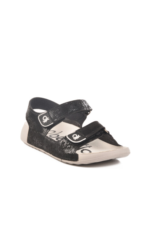 Siyah Cırtlı Hafif Kız Çocuk Sandalet BN-1419 F