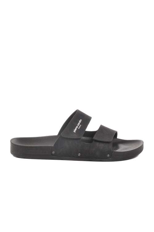 Pierre CardinBlack Velcro Large Size Men's Slippers PC-7039 M