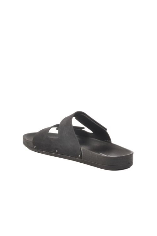 Pierre CardinBlack Velcro Large Size Men's Slippers PC-7039 M