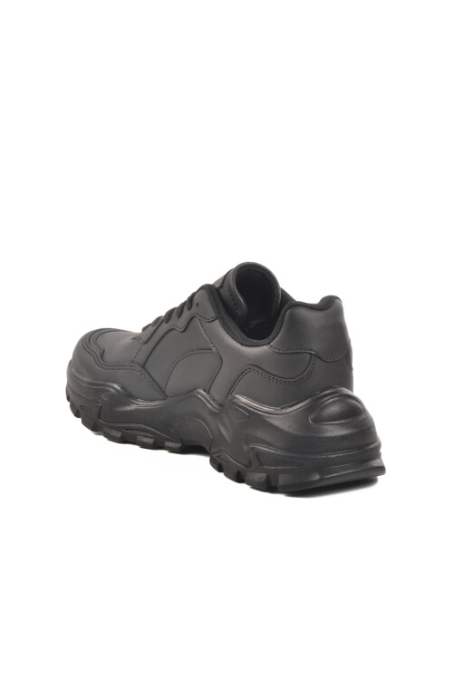 حذاء رياضي نسائي برباط من الجلد الأسود مقاس 159 جرام