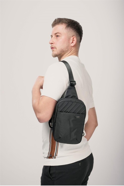 Black Mens Shoulder Bag 31632