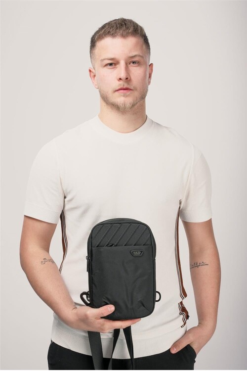 Black Mens Shoulder Bag 31632