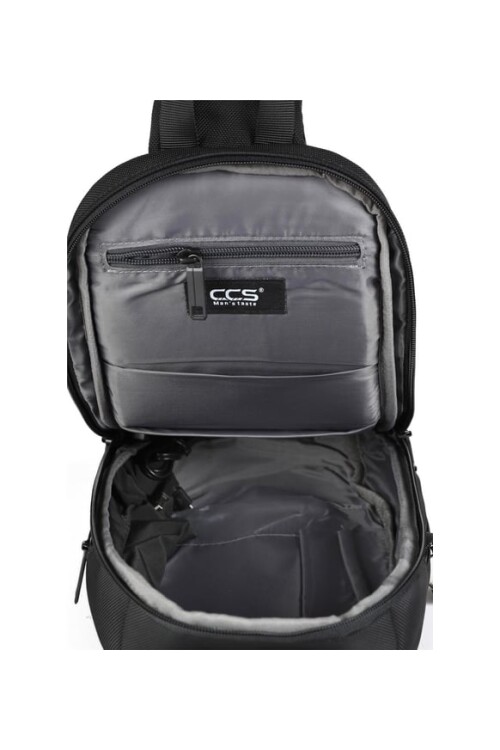 Black Unisex Crossbody Backpack 31304