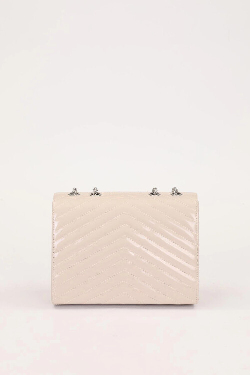 حقيبة كتف نسائية من جلد المنك اللامع 930076