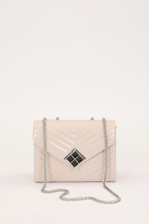 حقيبة كتف نسائية من جلد المنك اللامع 930076