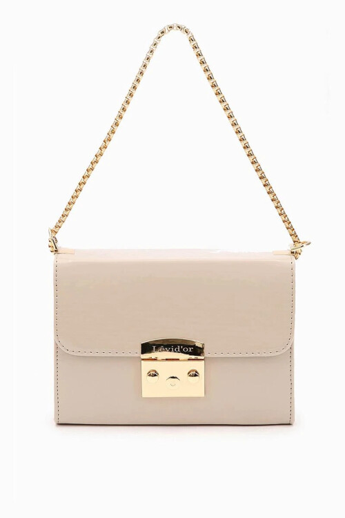 حقيبة كتف نسائية من جلد المنك اللامع 930106