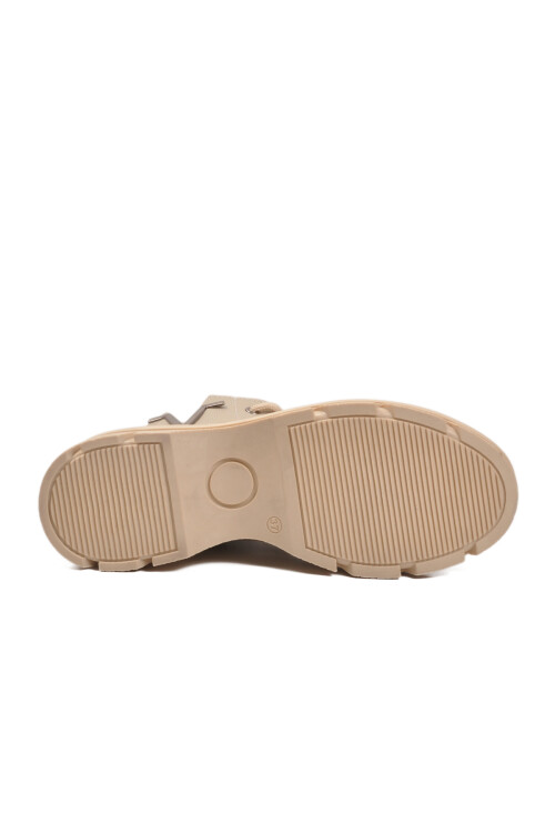 Bej Cilt Bağcıklı Fermuarlı Polarlı Kaymaz Kadın Bot 351071 Z